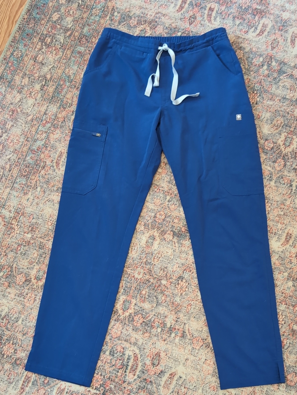 Figs Women's Royal Blue Drawstring Cargo Joggers XS Petite